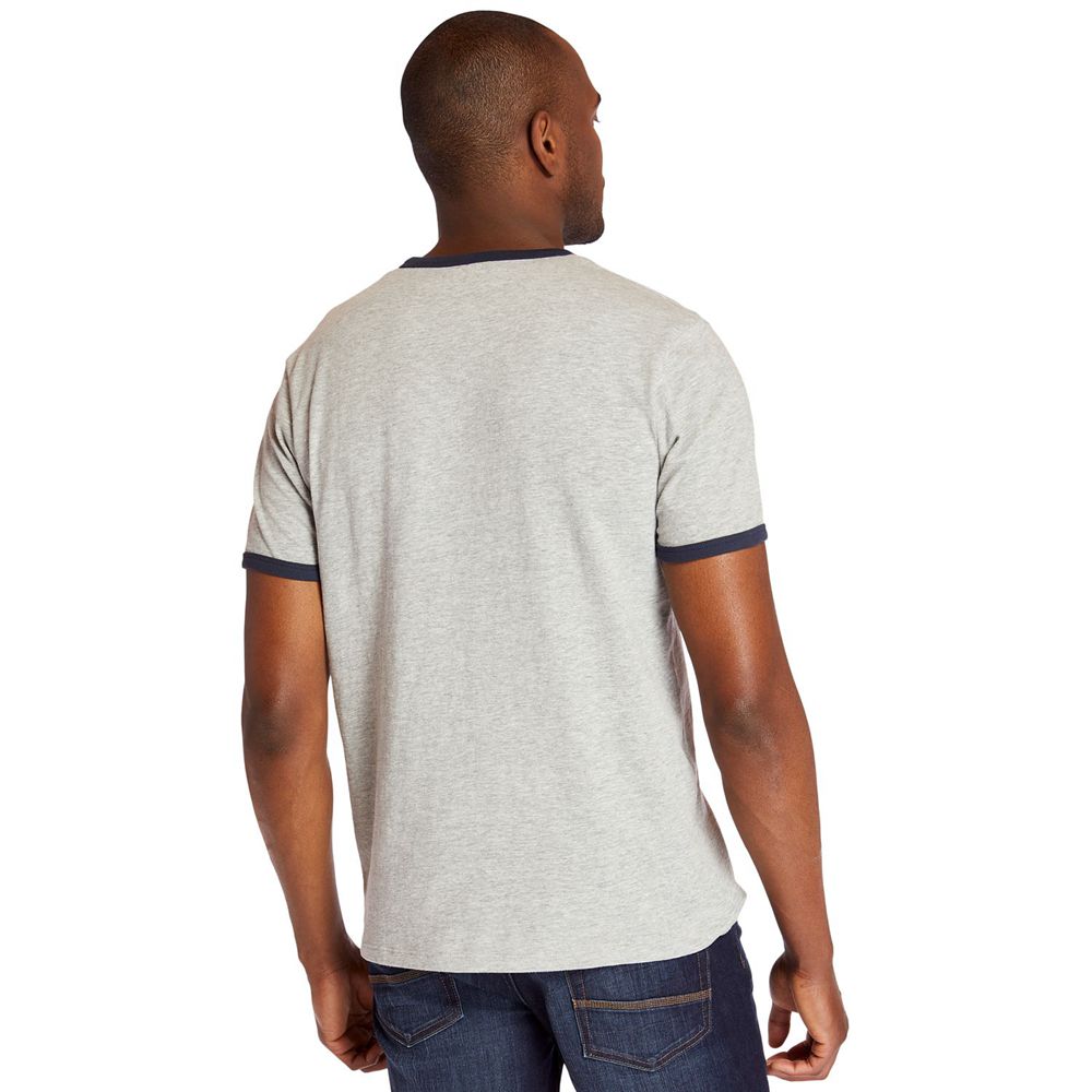 Camisetas Masculino - Timberland Tree Logo Ringer - YDAJN2831 - Cinzentas